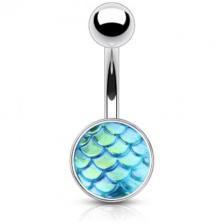 Piercing nombril � �cailles vertes