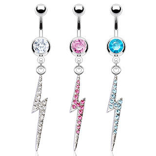 Piercing nombril �clair pav� de strass