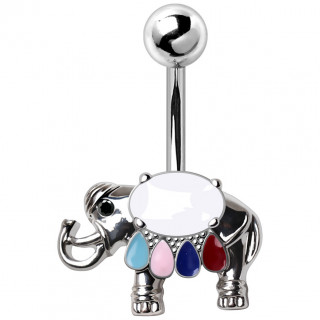 Piercing nombril �l�phant de c�r�monie �maill� multicolore