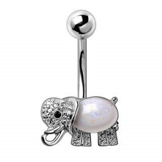 Piercing nombril �l�phant strass et opale