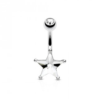 Piercing nombril �toile de cristal - clair