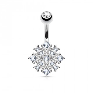 Piercing nombril �toile �clatante pav�e de strass