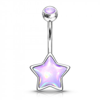Piercing nombril �toile epoxy - Pourpre