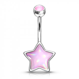 Piercing nombril �toile epoxy - Rose