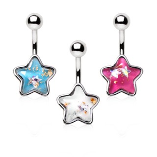 Piercing nombril �toile scintillante �poxy