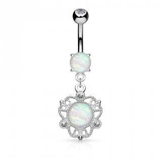 Piercing nombril fleur abstraite � Opales