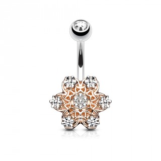 Piercing nombril fleur fleurie cuivr�e