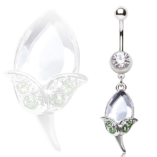 Piercing nombril fleur style tulipe � strass