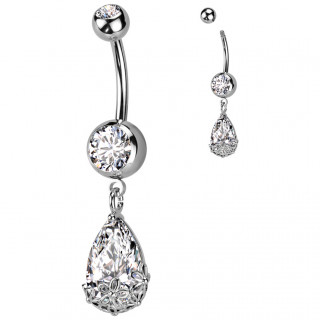 Piercing nombril � goutte fleurie