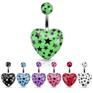 Piercing nombril gros coeur � imprim� �toiles