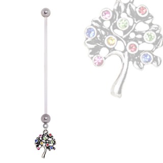 Piercing nombril grossesse � arbre de vie multicolore