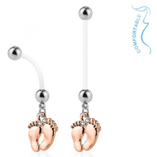 Piercing nombril grossesse � pieds de b�b� cuivr�s