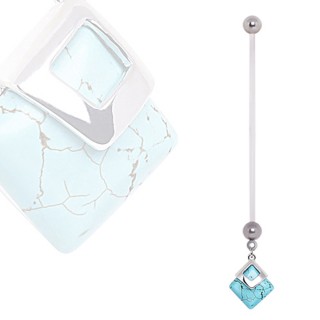 Piercing nombril grossesse � losange de turquoise