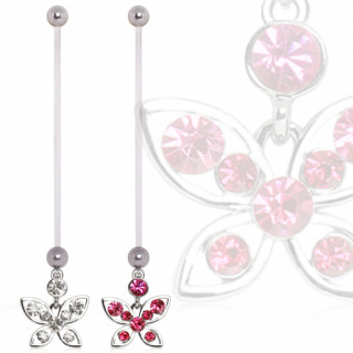 Piercing nombril grossesse papillon habill� de strass