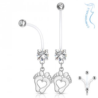Piercing nombril grossesse � pieds de b�b� - Clair