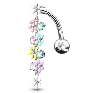 Piercing nombril invers� � cascade fleurie