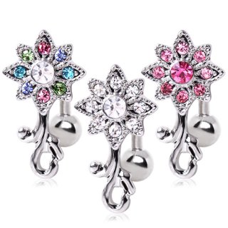Piercing nombril invers� � fleur majestueuse