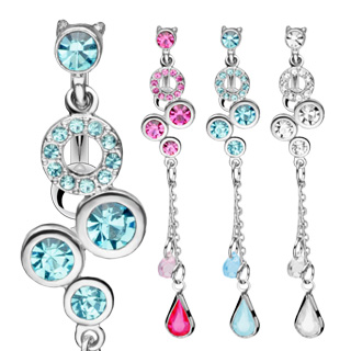 Piercing nombril invers� bulles et gouttes