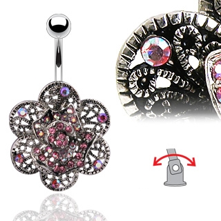Piercing nombril invers� fleur vintage
