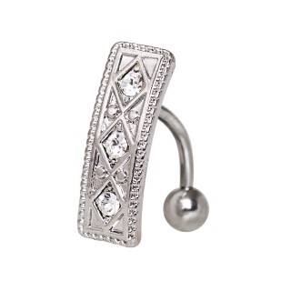 Piercing nombril invers� � rectangle ornemental