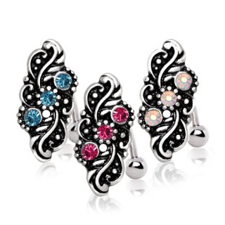 Piercing nombril invers� vintage style floral