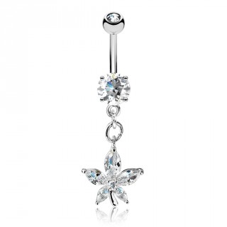 Piercing nombril � jolie fleur en pendentif