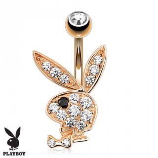 Piercing nombril lapin Playboy cuivr� multi-strass
