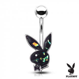 Piercing nombril Lapin Playboy Opale (officiel) - Vert fonc�