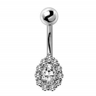 Piercing nombril larme de strass �tincelants