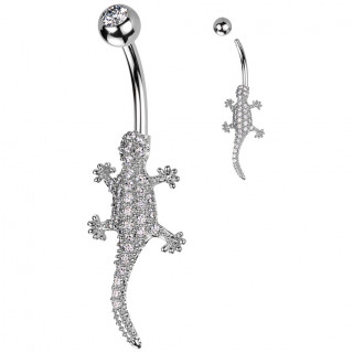 Piercing nombril l�zard chic pav� de zirconiums