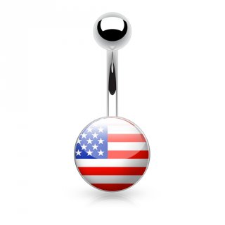 Piercing nombril logo drapeau USA