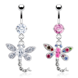 Piercing nombril luxe libellule