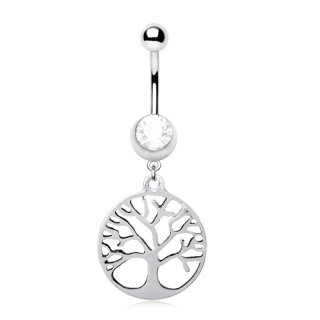 Piercing nombril m�daillon arbre de vie