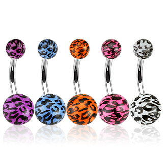 Piercing nombril motif camouflage l�opard