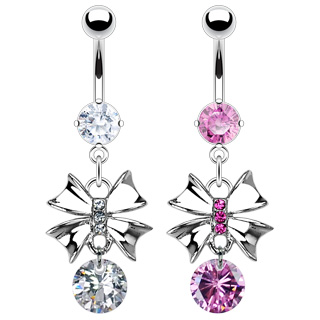 Piercing nombril noeud papillon festif