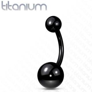 Piercing nombril Noir en titane G23 � boules