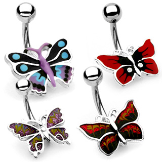 Piercing nombril papillon