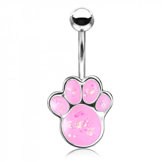 Piercing nombril � patte d'opale - Rose