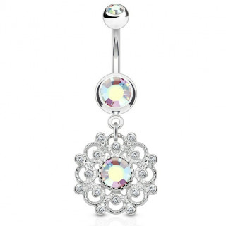 Piercing nombril pendentif arabesques vintage - Aurore bor�ale