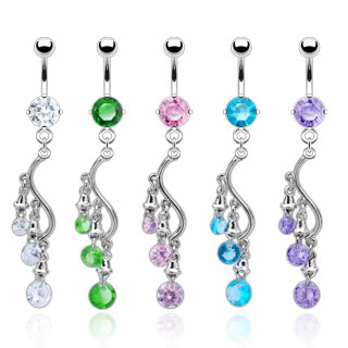 Piercing nombril pendentif ondul�