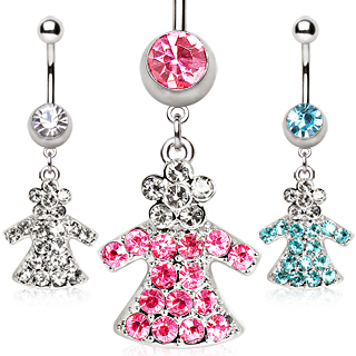 Piercing nombril � pendentif petite robe fantaisie