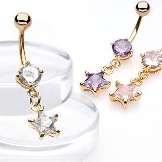 Piercing nombril pendentif pierre en �toile