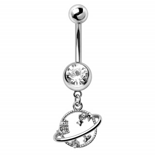 Piercing nombril pendentif Plan�te Saturne