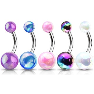 Piercing nombril perle teinte m�tallis�e