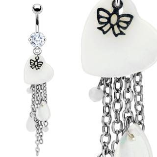 Piercing nombril perles cascade de cha�nes