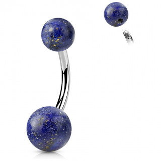 Piercing nombril � perles de Sodalite Bleue