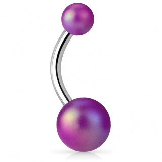 Piercing nombril � perles pourpre mat