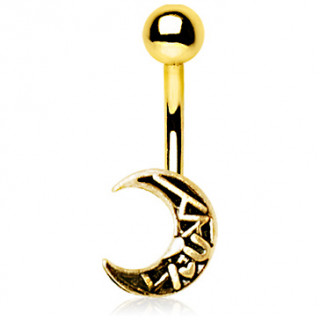 Piercing nombril plaqu� or croissant de lune style oriental