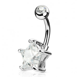 Piercing nombril serti � embout en forme d'�toile