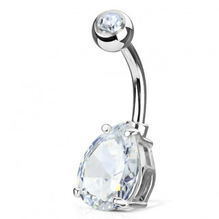 Piercing nombril serti � embout en forme de goutte